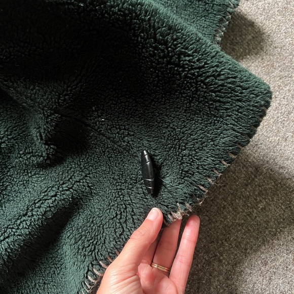 Vintage 90s White Stag Fall Leaf Pattern Hooded Fleece Fur Jacket Coat Size 1x - Picture 11 of 15